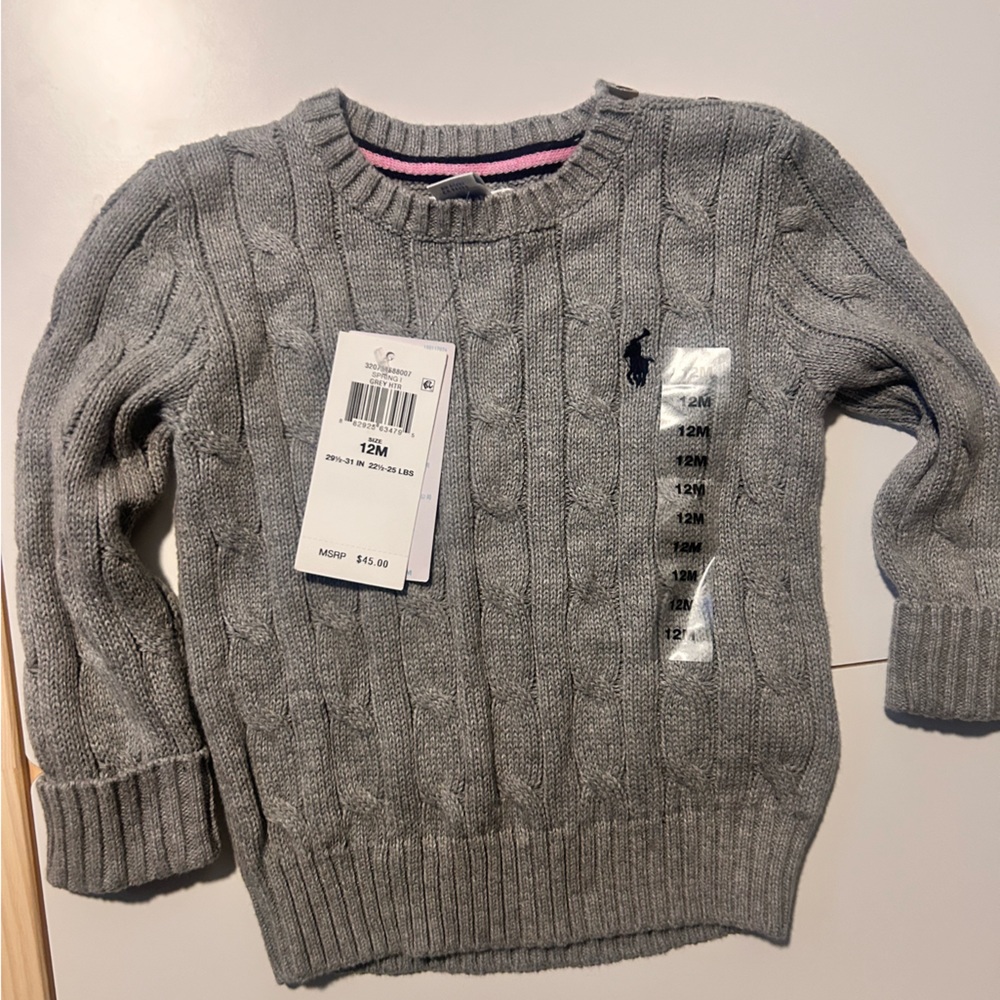 New Gray Baby polo ralph lauren sweater.
